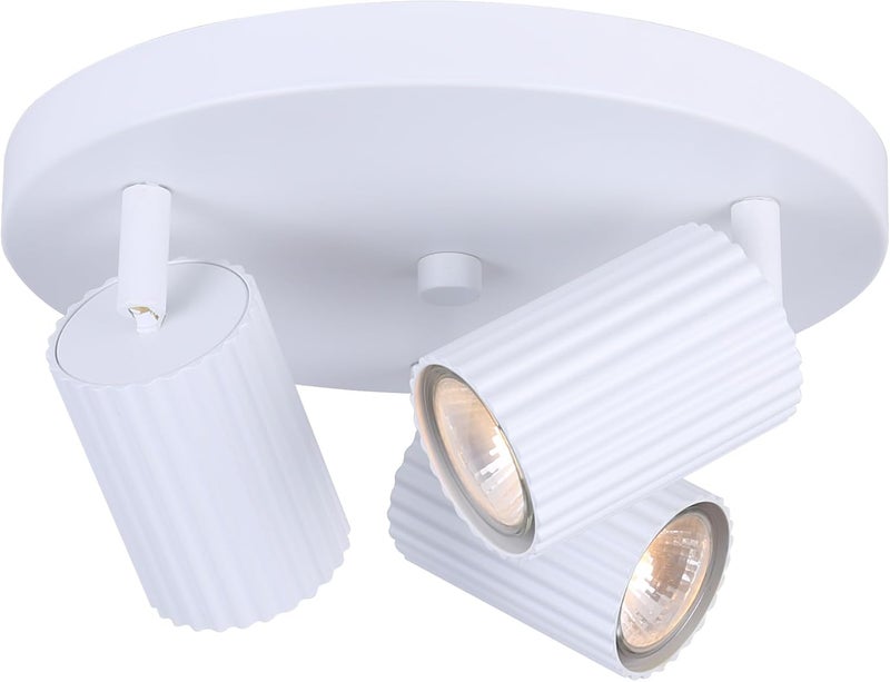 Canarm Rexton 3-Light Ceiling or Wall Track Light Matte White Adjustable Modern Fixture Easy Connect Installation 10 Inch Wide for Kitchen, Hallway or Living Room - Image 1